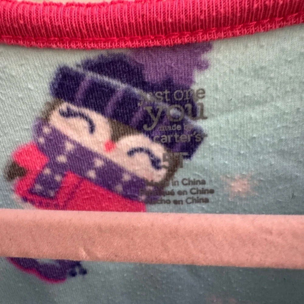 Carter's 5T Blue Snowflake Winter Penguin Footie Fleece Pajamas